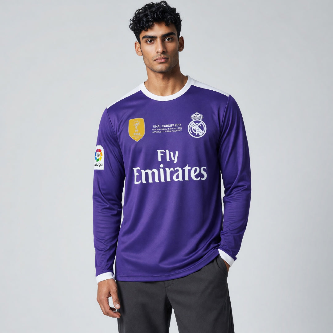 REAL MADRID AWAY 2017 UCL FINAL CR7 FULL SLEEVE JERSEY - Regular Edition