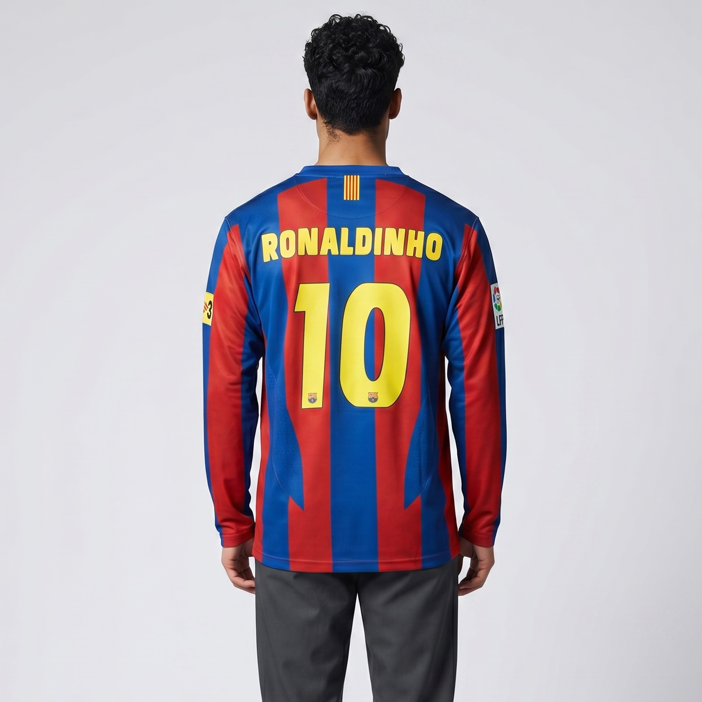 FCB ICONIC RONALDINHO 05/06 HOME FULL SLEEVE JERSEY - Regular Edition